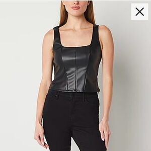 Women’s faux leather top